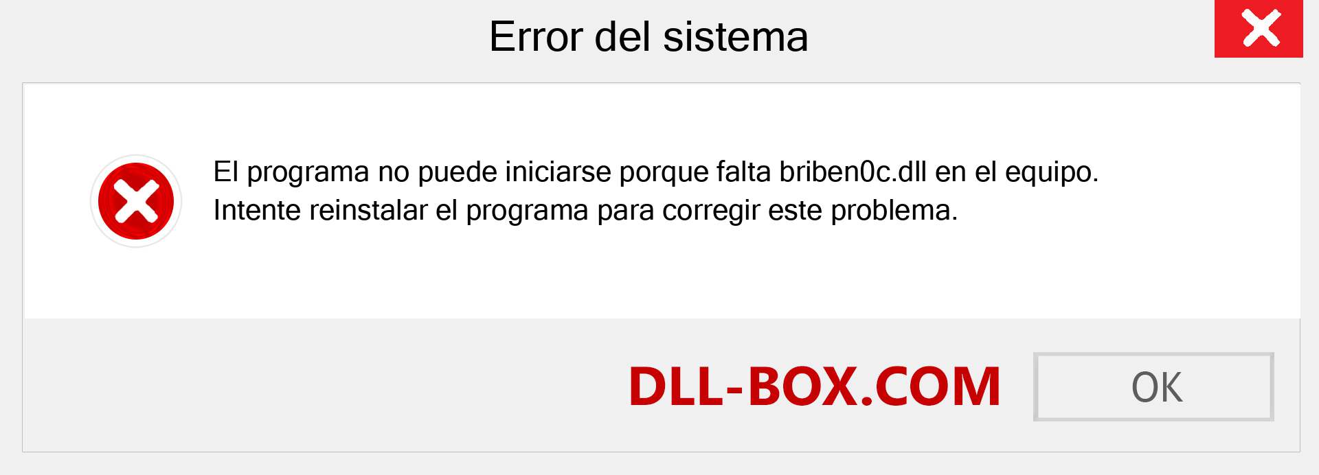 ¿Falta el archivo briben0c.dll ?. Descargar para Windows 7, 8, 10 - Corregir briben0c dll Missing Error en Windows, fotos, imágenes